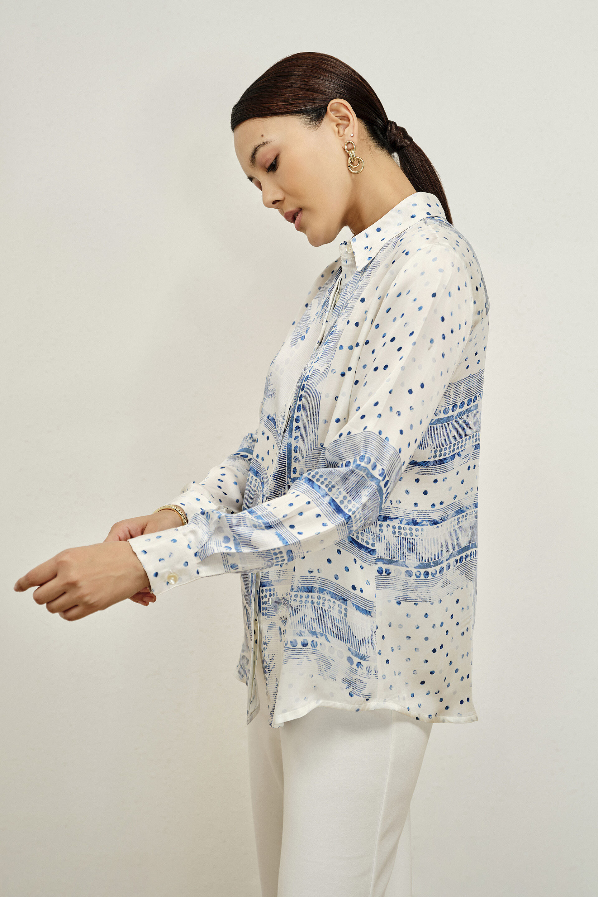 Shiloh White Modal Shirt, White, image 3